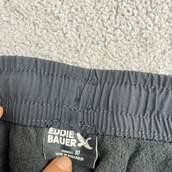 NEW Eddie Bauer Women's Fleece-Lined Pants Size 10 Black UPF 50+ Outdoor Cargo - Picture 9 of 12